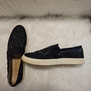 Antonio Melani Navy Blue  Glitter Slip-On Sneakers